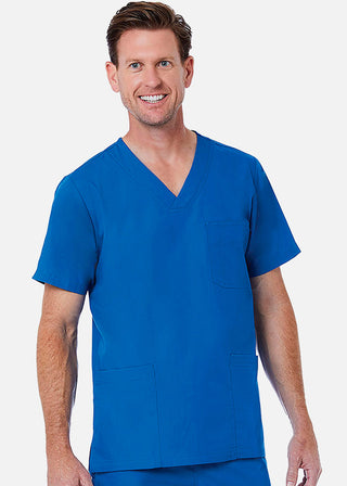 Maevn Red Panda Men's 3-Pocket V-Neck Solid Scrub Top