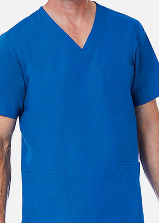Maevn Red Panda Men's 3-Pocket V-Neck Solid Scrub Top