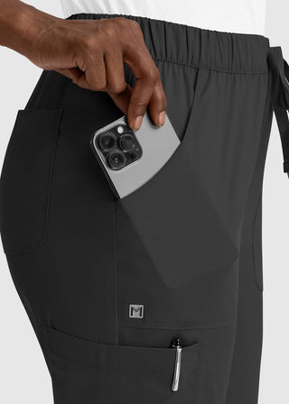 Maevn Matrix Women's Drawstring Elastic Waistband Cargo Scrub Pants