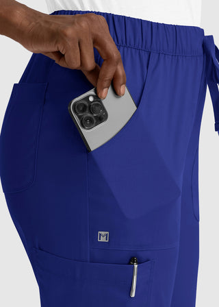 Maevn Matrix Women's Drawstring Elastic Waistband Cargo Scrub Pants