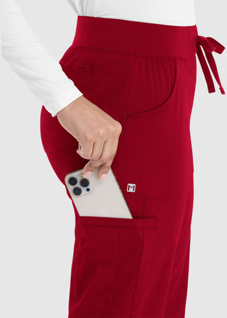 Maevn Women's Full Elastic Waistband Jogger Petite Pant