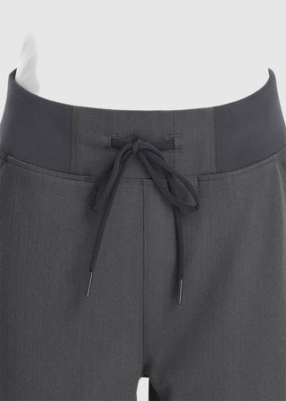 Maevn Women's Mid Rise Convertible Drawcord Jogger Petite Pant