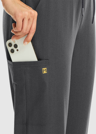 Maevn Women's Mid Rise Convertible Drawcord Jogger Petite Pant