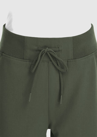 Maevn Women's Mid Rise Convertible Drawcord Jogger Petite Pant