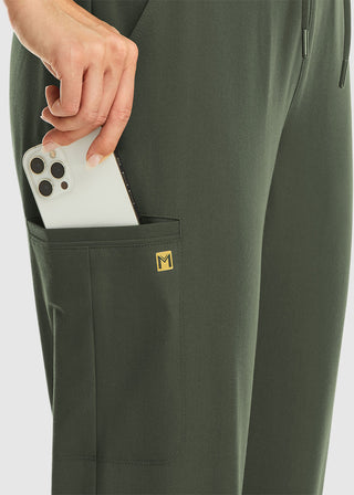 Maevn Women's Mid Rise Convertible Drawcord Jogger Petite Pant