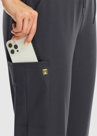 Maevn Women's Mid Rise Convertible Drawcord Jogger Petite Pant