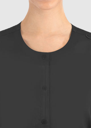 Maevn Matrix Women's Round Neck Snap Front Jacket