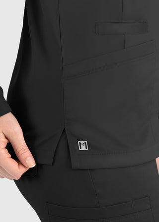 Maevn Matrix Women's Round Neck Snap Front Jacket