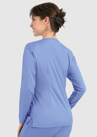 Maevn Matrix Women's Round Neck Snap Front Jacket