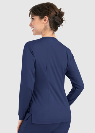 Maevn Matrix Women's Round Neck Snap Front Jacket