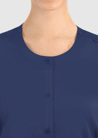 Maevn Matrix Women's Round Neck Snap Front Jacket