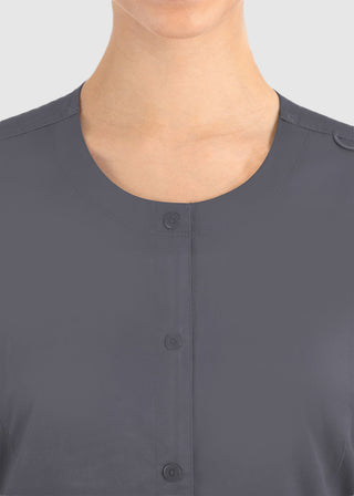 Maevn Matrix Women's Round Neck Snap Front Jacket