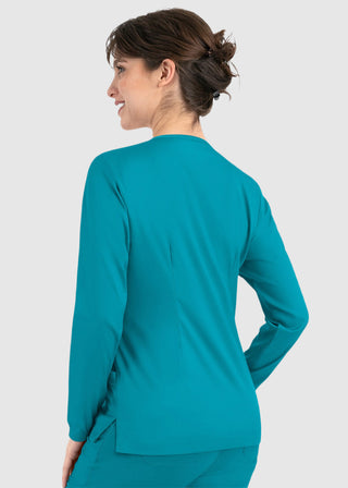 Maevn Matrix Women's Round Neck Snap Front Jacket