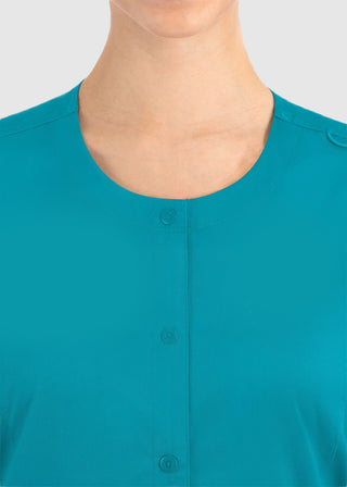 Maevn Matrix Women's Round Neck Snap Front Jacket