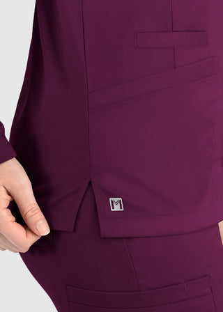 Maevn Matrix Women's Round Neck Snap Front Jacket