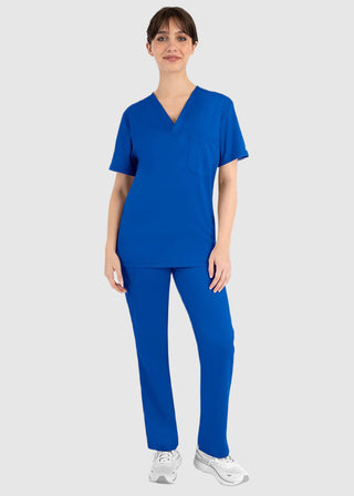Maevn Matrix Basic Unisex Solid Scrub Top And Tapered Scrub Pant Set