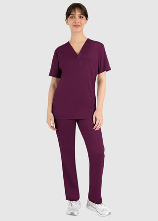 Maevn Matrix Basic Unisex Solid Scrub Top And Tapered Scrub Pant Set