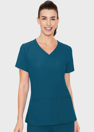 Med Couture Insight Women's Doubled Pocket Solid Scrub Top