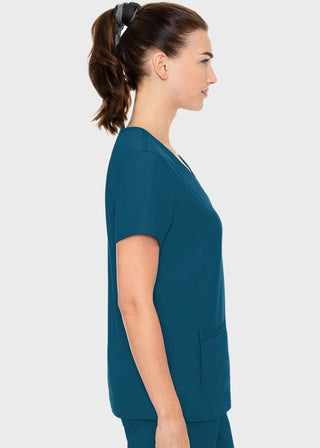 Med Couture Insight Women's Doubled Pocket Solid Scrub Top