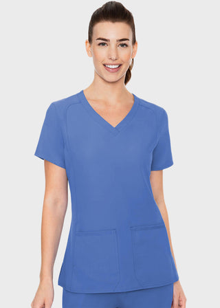 Med Couture Insight Women's Doubled Pocket Solid Scrub Top
