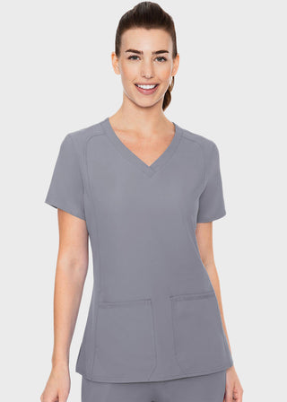 Med Couture Insight Women's Doubled Pocket Solid Scrub Top