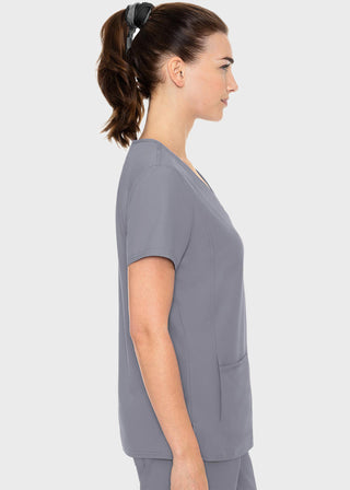 Med Couture Insight Women's Doubled Pocket Solid Scrub Top