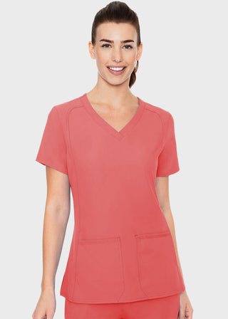 Med Couture Insight Women's Doubled Pocket Solid Scrub Top