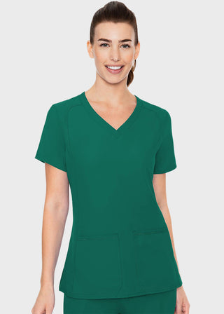 Med Couture Insight Women's Doubled Pocket Solid Scrub Top