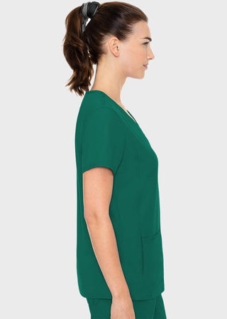 Med Couture Insight Women's Doubled Pocket Solid Scrub Top