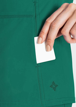 Med Couture Insight Women's Doubled Pocket Solid Scrub Top