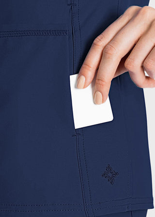 Med Couture Insight Women's Doubled Pocket Solid Scrub Top