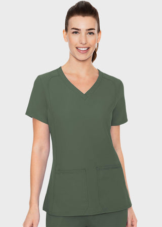 Med Couture Insight Women's Doubled Pocket Solid Scrub Top