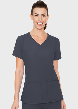 Med Couture Insight Women's Doubled Pocket Solid Scrub Top