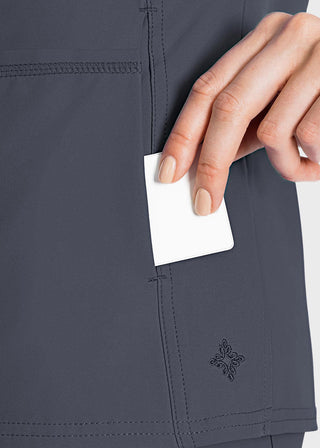 Med Couture Insight Women's Doubled Pocket Solid Scrub Top