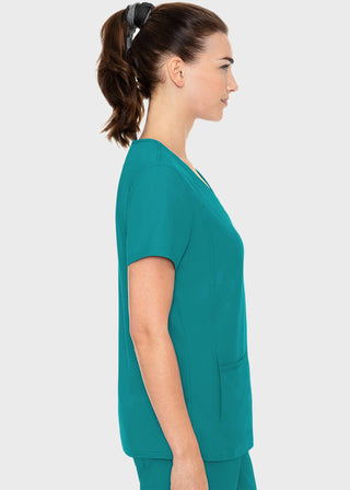 Med Couture Insight Women's Doubled Pocket Solid Scrub Top