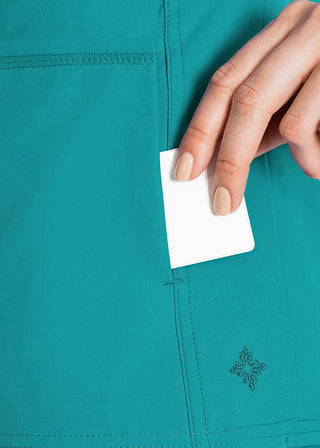 Med Couture Insight Women's Doubled Pocket Solid Scrub Top