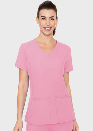 Med Couture Insight Women's Doubled Pocket Solid Scrub Top