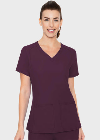 Med Couture Insight Women's Doubled Pocket Solid Scrub Top