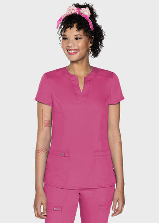 Med Couture Touch Women's Split Round Neck Top