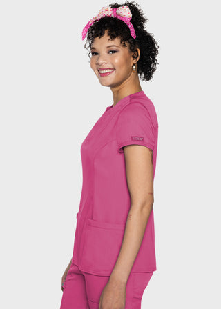 Med Couture Touch Women's Split Round Neck Top