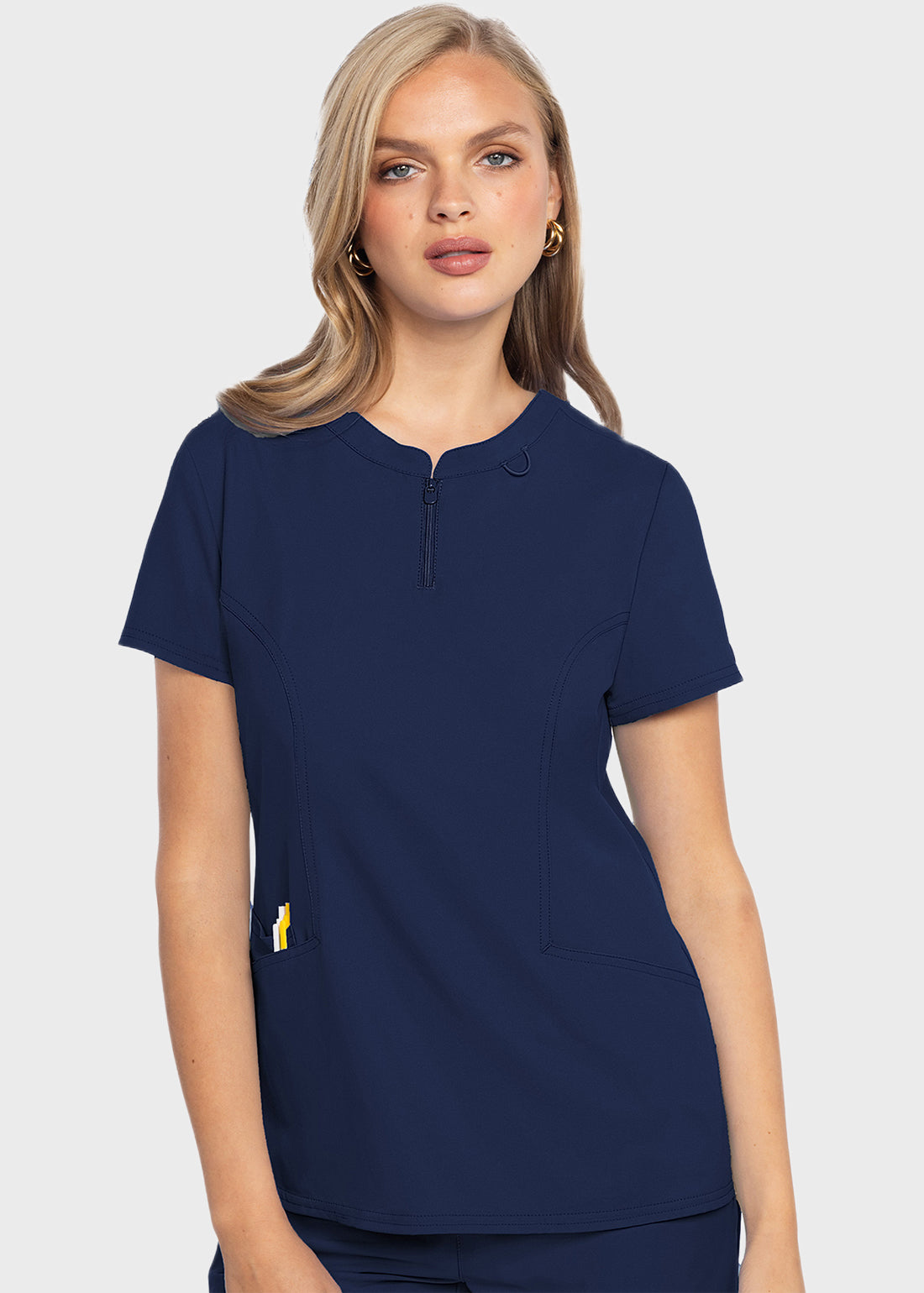 Med Couture MC Insight Women's Zip Front Henley Top - MC609