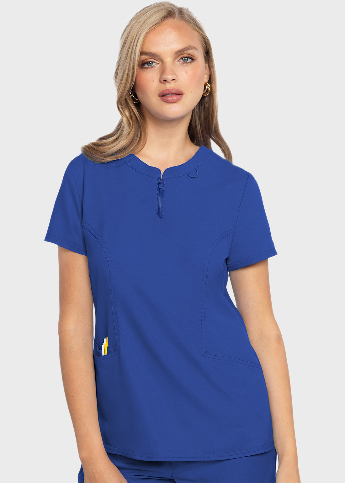 Med Couture MC Insight Women's Zip Front Henley Top - MC609