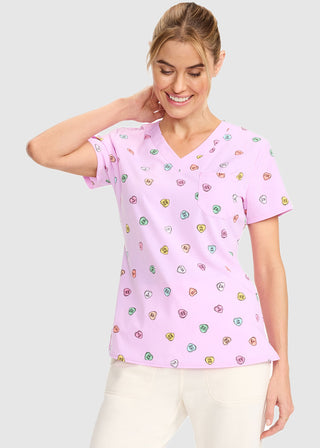 Med Couture Women's Sweet Talker Print V-Neck Top