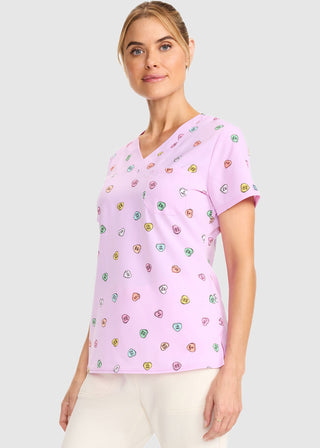 Med Couture Women's Sweet Talker Print V-Neck Top