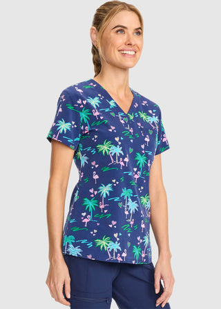 Med Couture Women's Tropic Love Print V-Neck Top
