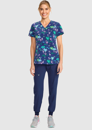 Med Couture Women's Tropic Love Print V-Neck Top