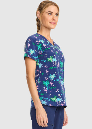 Med Couture Women's Tropic Love Print V-Neck Top