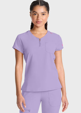 Med Couture AMP Women's Quarter Zip V-Neck Tuckable Top