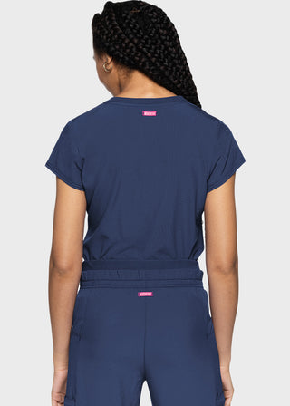 Med Couture AMP Women's Quarter Zip V-Neck Tuckable Top