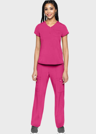 Med Couture AMP Women's Quarter Zip V-Neck Tuckable Top